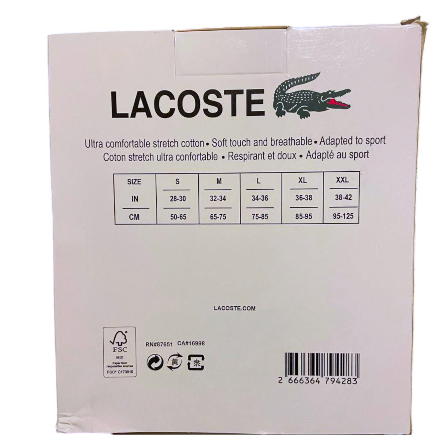 Men's Lacoste Crocodile Print Trunk Three-pack