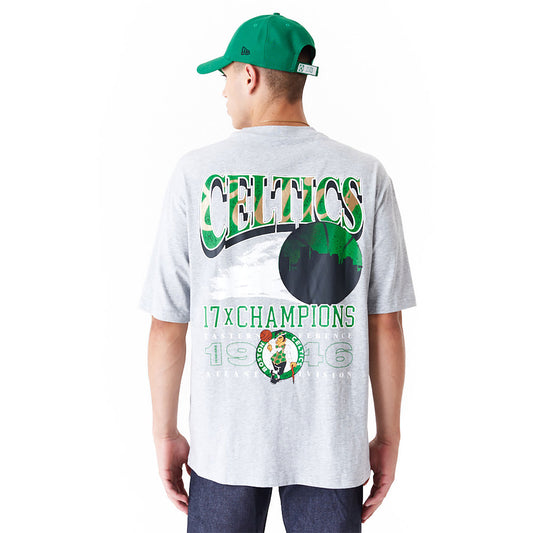 NEW ERA BOSTON CELTICS NBA CHAMPIONSHIP GREY OVERSIZED T-SHIRT