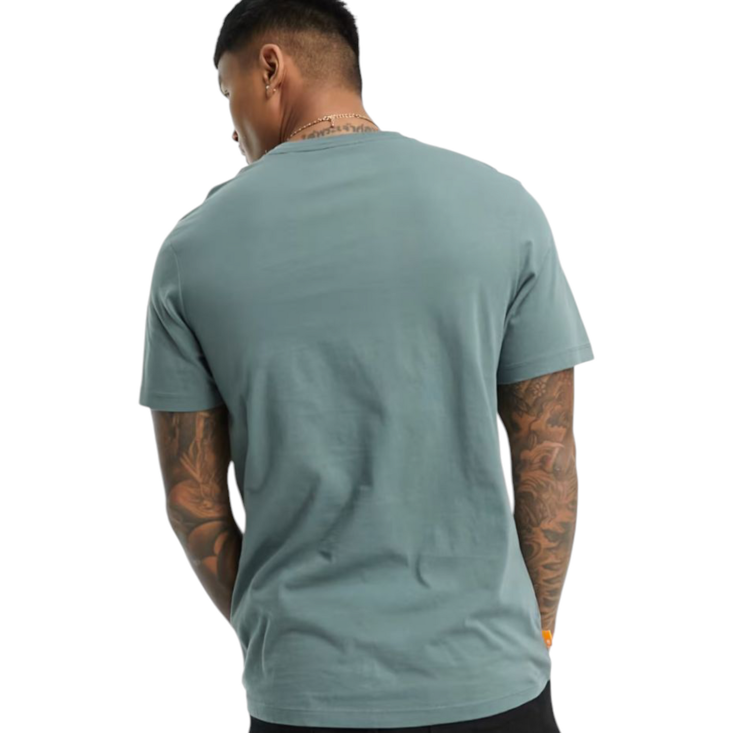 MEN'S TIMBERLAND BALSAM GREEN/BLACK SS STACK LOGO T-SHIRT