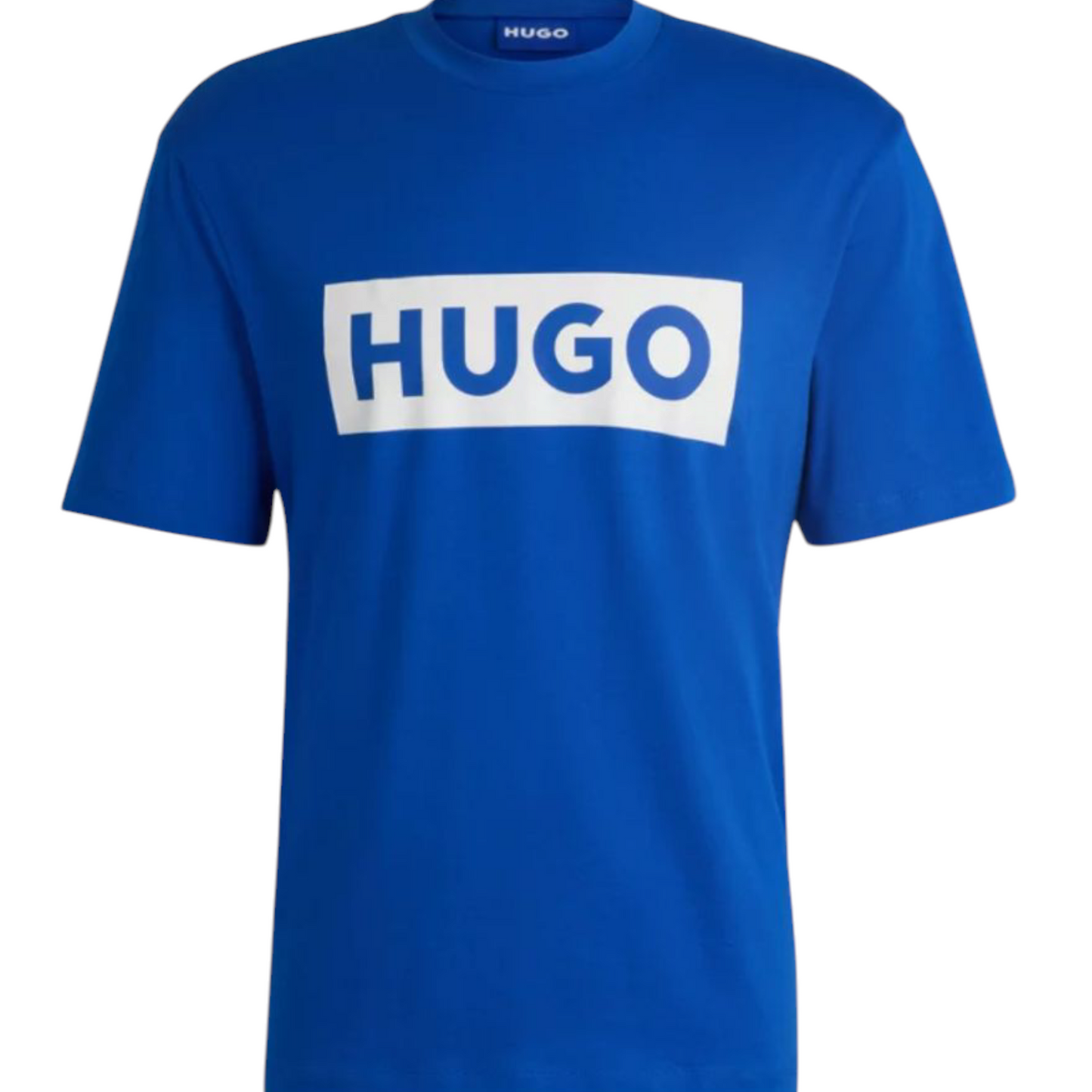 HUGO Blue Large Box Logo 100% Cotton T-Shirt