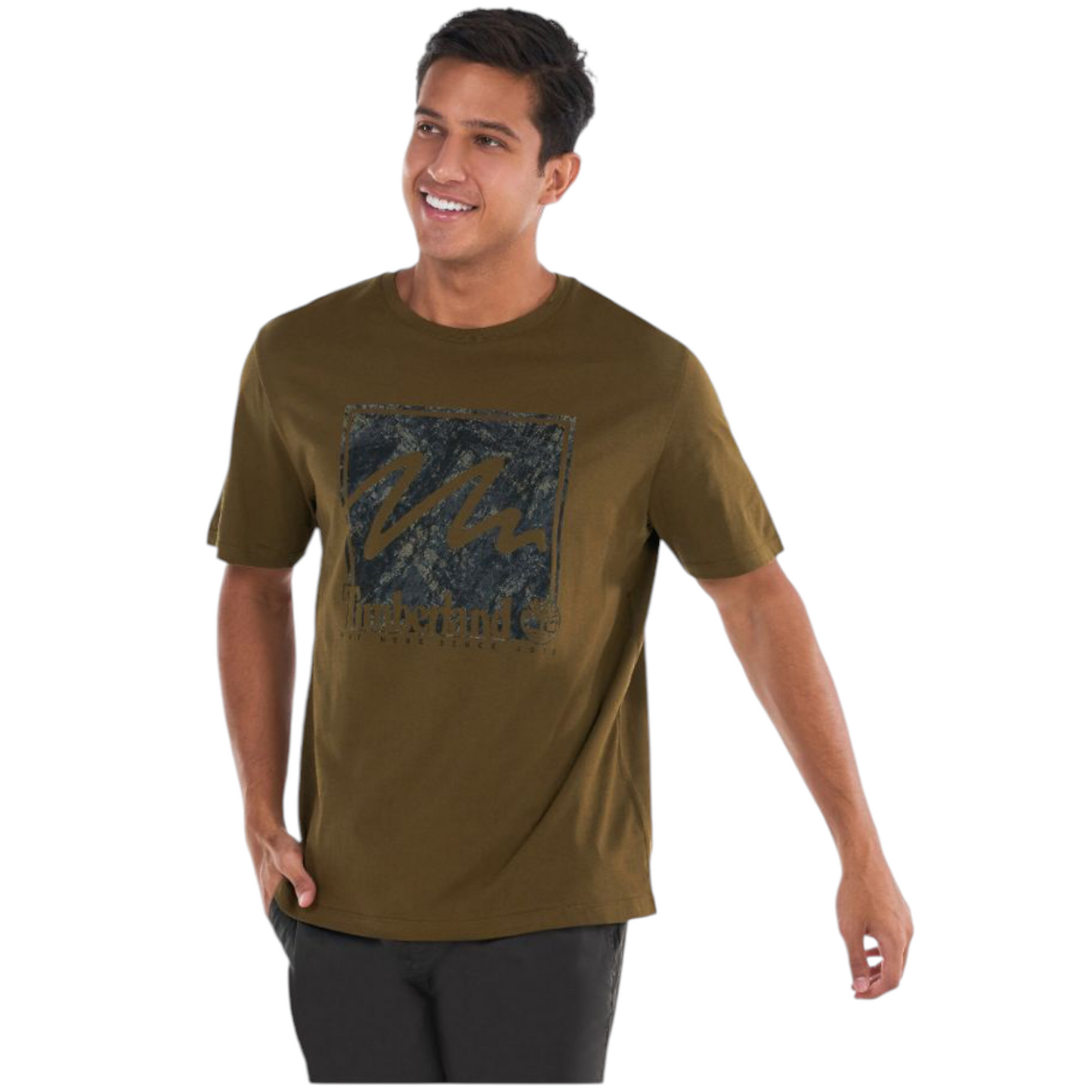 Timberland
MOUNTAINS CAMO PRINTED STACK LOGO - Print T-shirt - dark olive