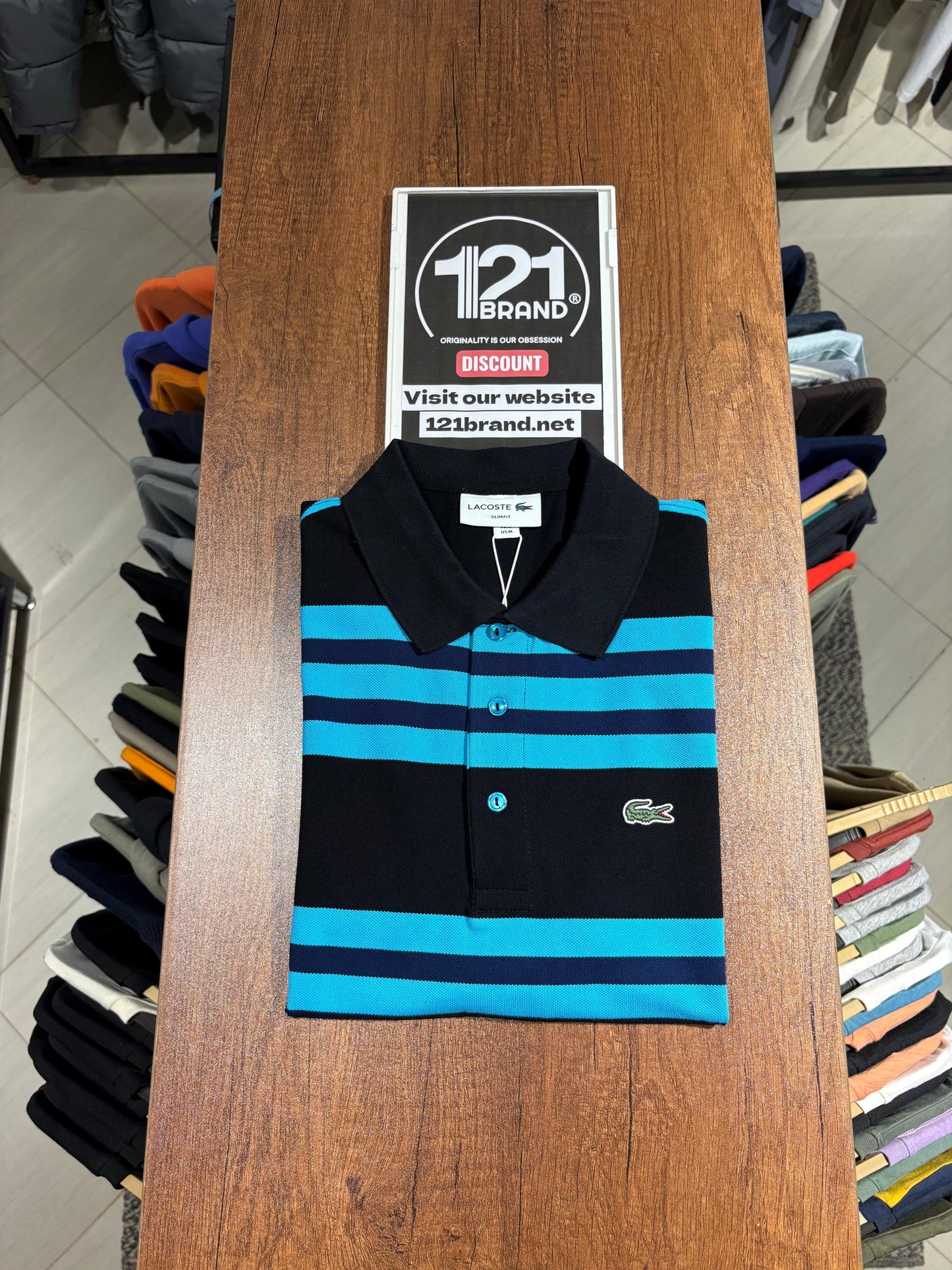 Lacoste
Striped Polo T-shirt with Branding
