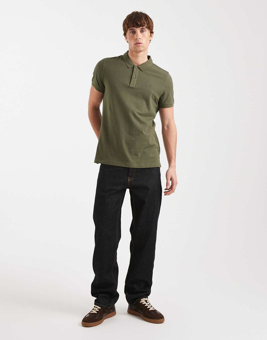 Tommy Jeans Mens Tommy Flag Slim Fit Pique Polo Shirt