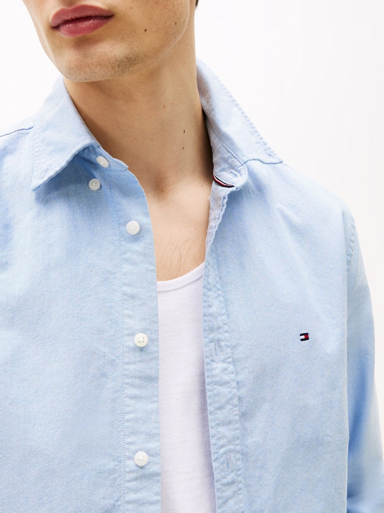 Tommy Hilfiger Blue Solid Heritage Oxford Shirt