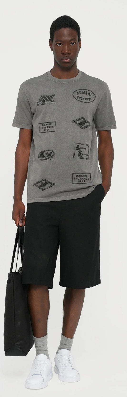 Armani Exchange
Print T-shirt - dark gull gray