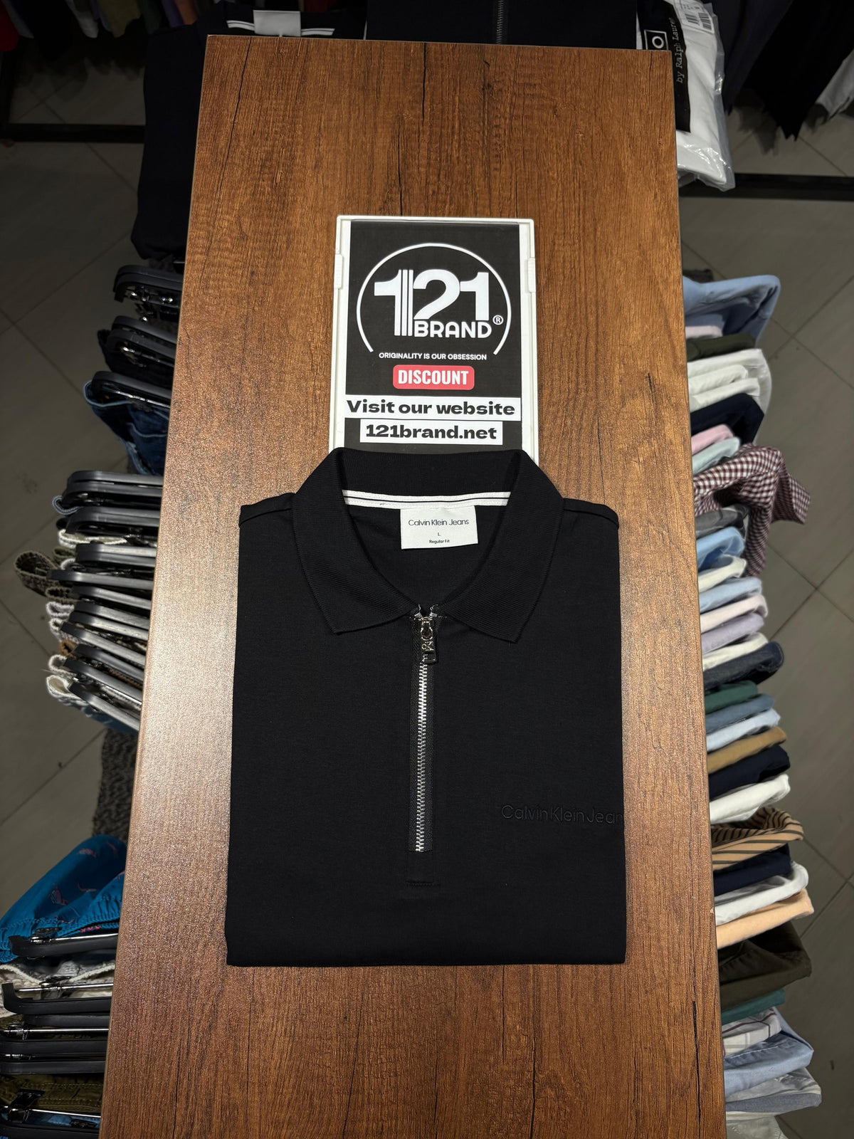 Calvin Klein Black Cotton Regular
Fit Polo T-Shirt