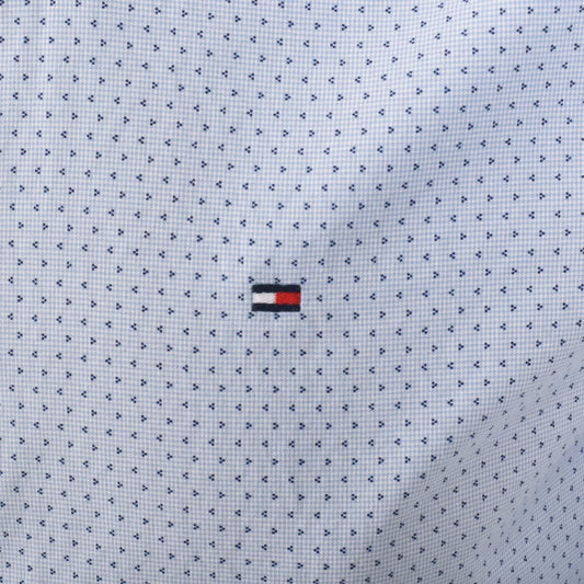 Tommy Hilfiger Flex Poplin Mini Print Sf Shirt - Sweet Blue