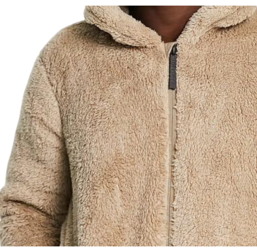 Hollister Cozy Sherpa Logo Hood Jacket in Brown