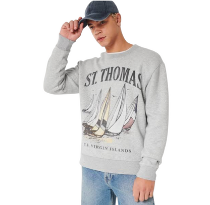 HOLLISTER ST. THOMAS VIRGIN ISLANDS GRAPHIC CREW SWEATSHIRT