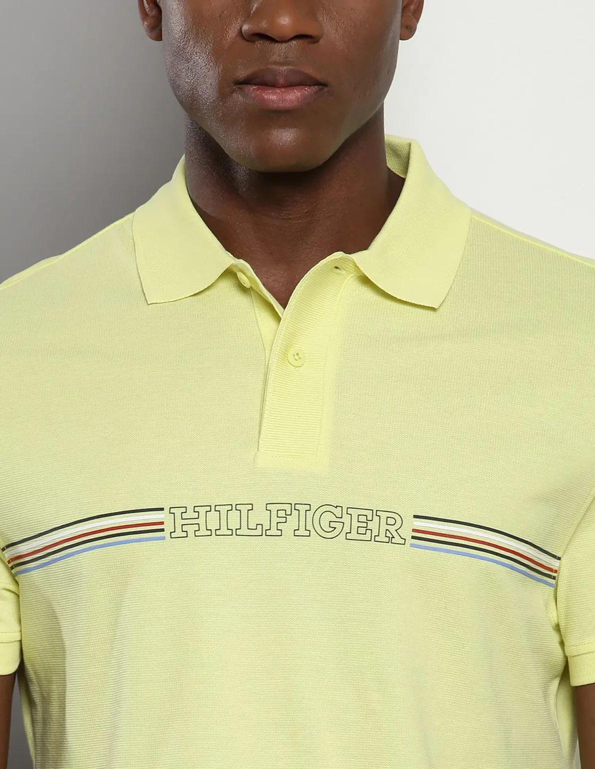 Tommy Hilfiger Mens Yellow Solid Polo T-Shirt