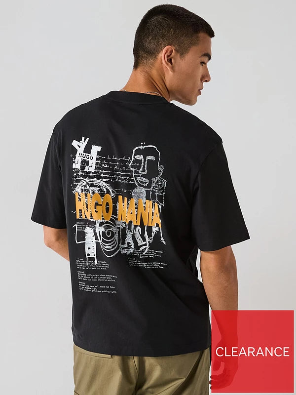 HUGO
Blue Nedix Relaxed Fit Blue Mania T-shirt - Black