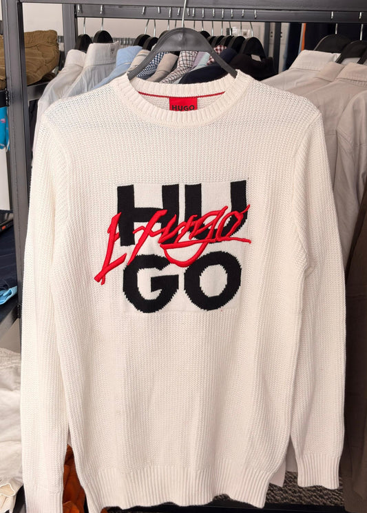 HUGO BOSS  relaxed-fit sweater with double logo