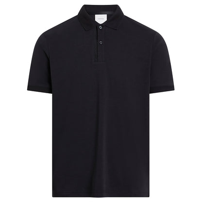 Calvin Klein Men Black Polo Shirt with Logo on the Button Fold