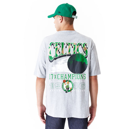 NEW ERA BOSTON CELTICS NBA CHAMPIONSHIP GREY OVERSIZED T-SHIRT
