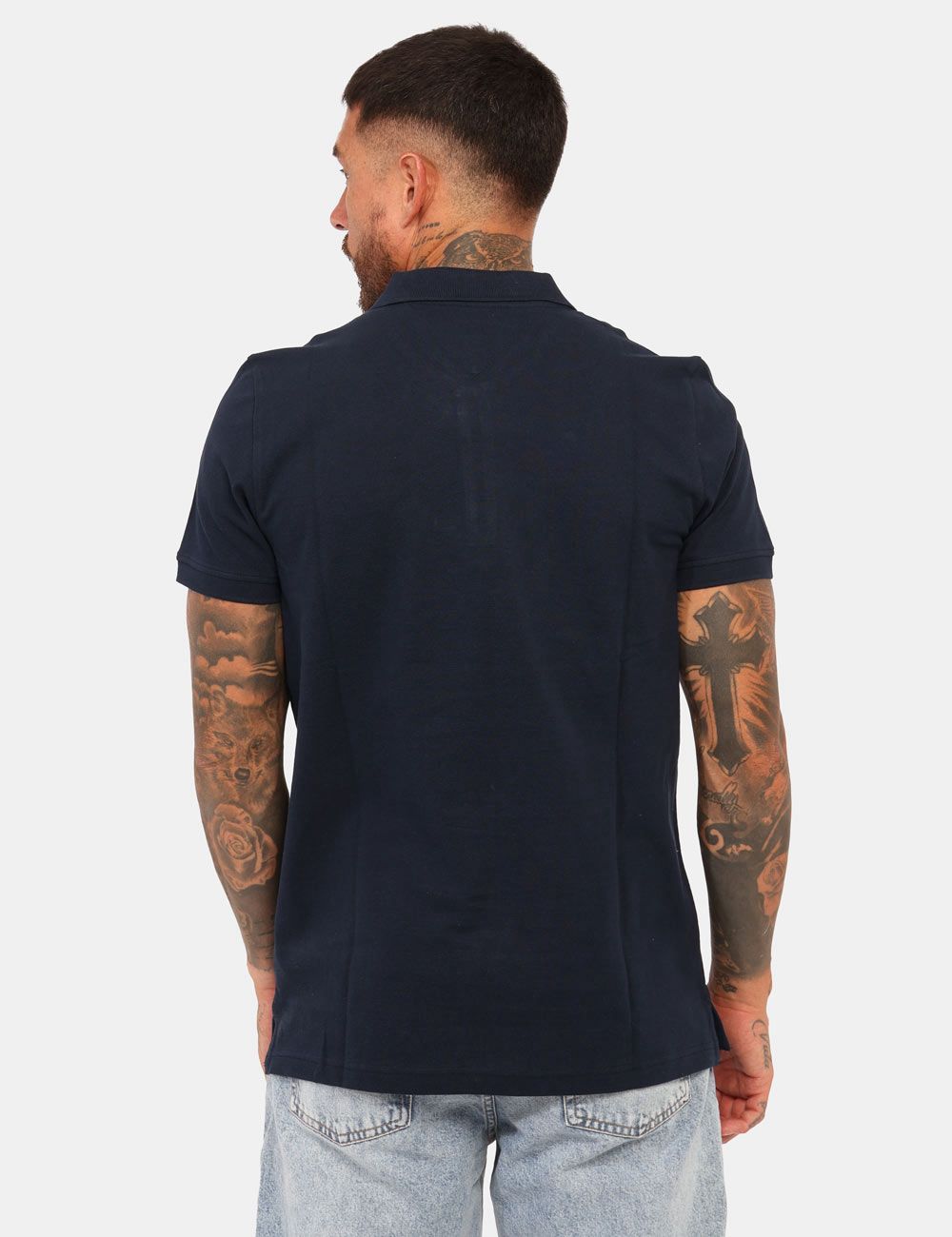 Tommy Jeans Mens Tommy Flag Slim Fit Pique Polo Shirt