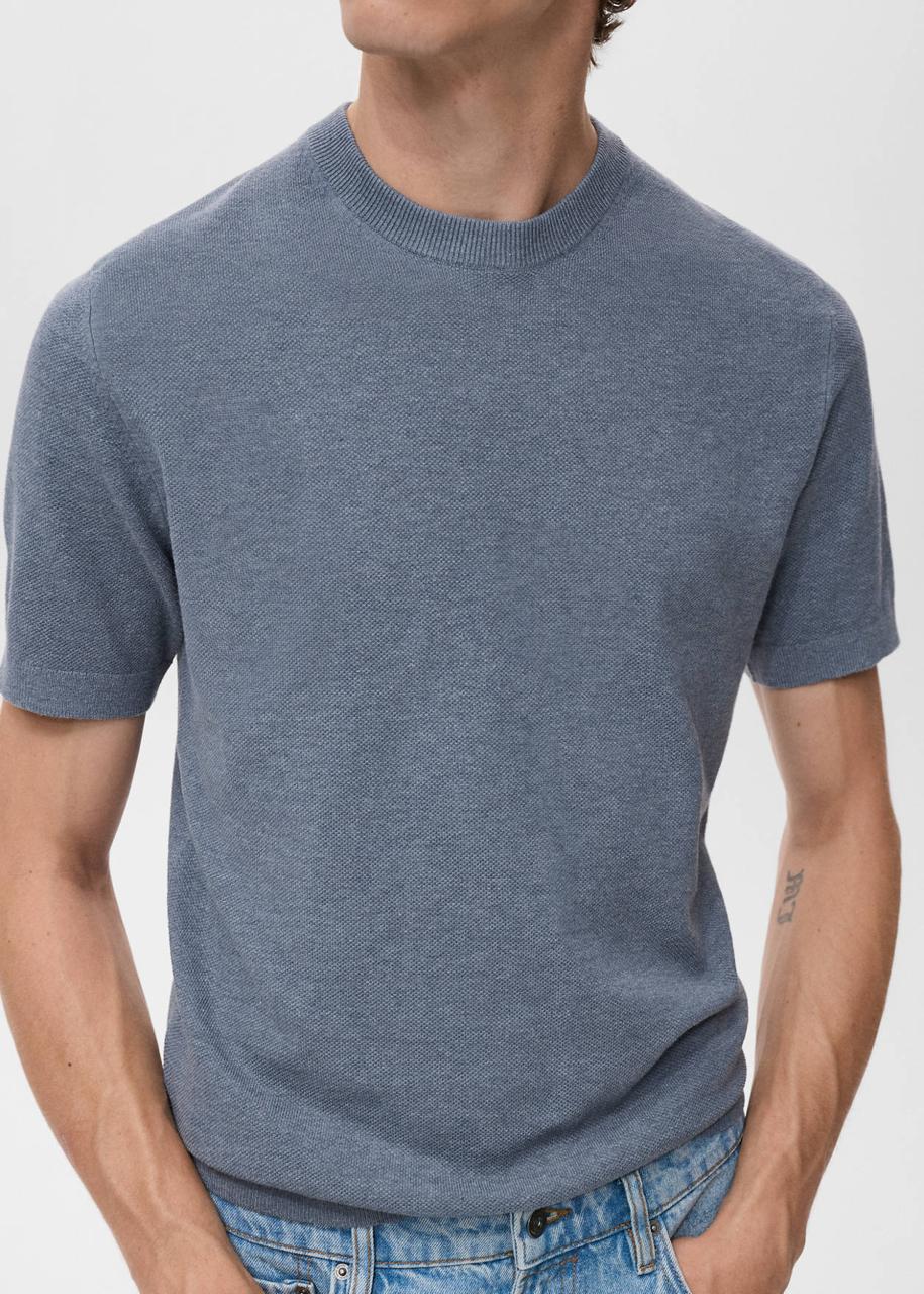 MANGO Knit cotton T-shirt