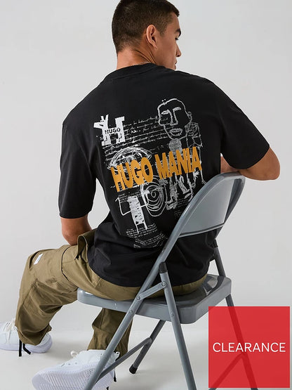 HUGO
Blue Nedix Relaxed Fit Blue Mania T-shirt - Black