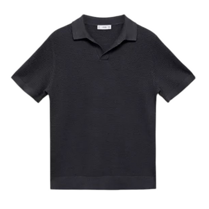 MANGO Structured fine-knit polo shirt