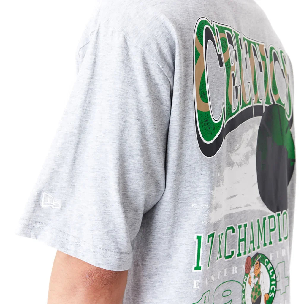 NEW ERA BOSTON CELTICS NBA CHAMPIONSHIP GREY OVERSIZED T-SHIRT