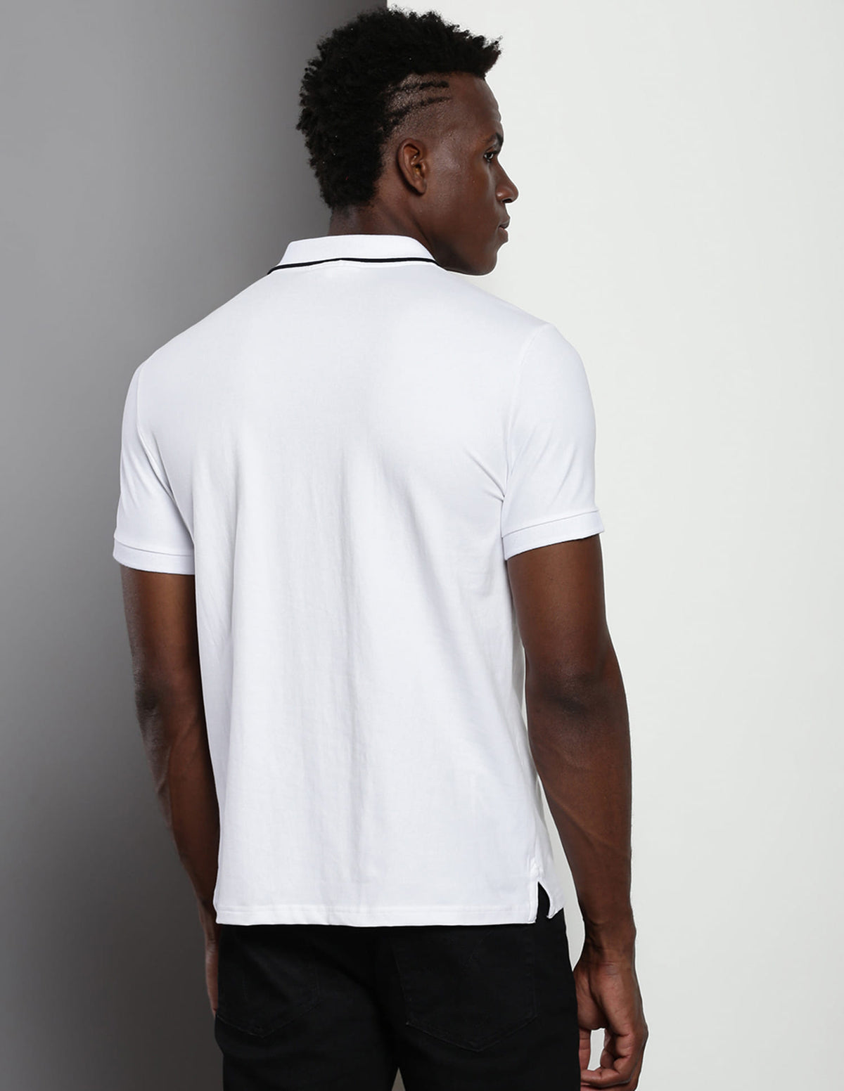 Calvin Klein Men White Cotton Solid Regular Fit Polo T-Shirt