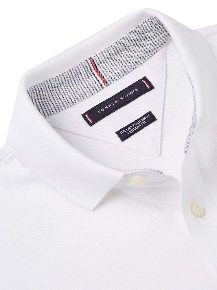 Tommy Hilfiger White Regular Fit 1985 Regular Fit Pique Polo Shirt