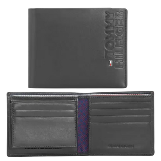 Tommy Hilfiger Calumet Men Leather Passcase Wallet - Black, No. of Card Slot - 12