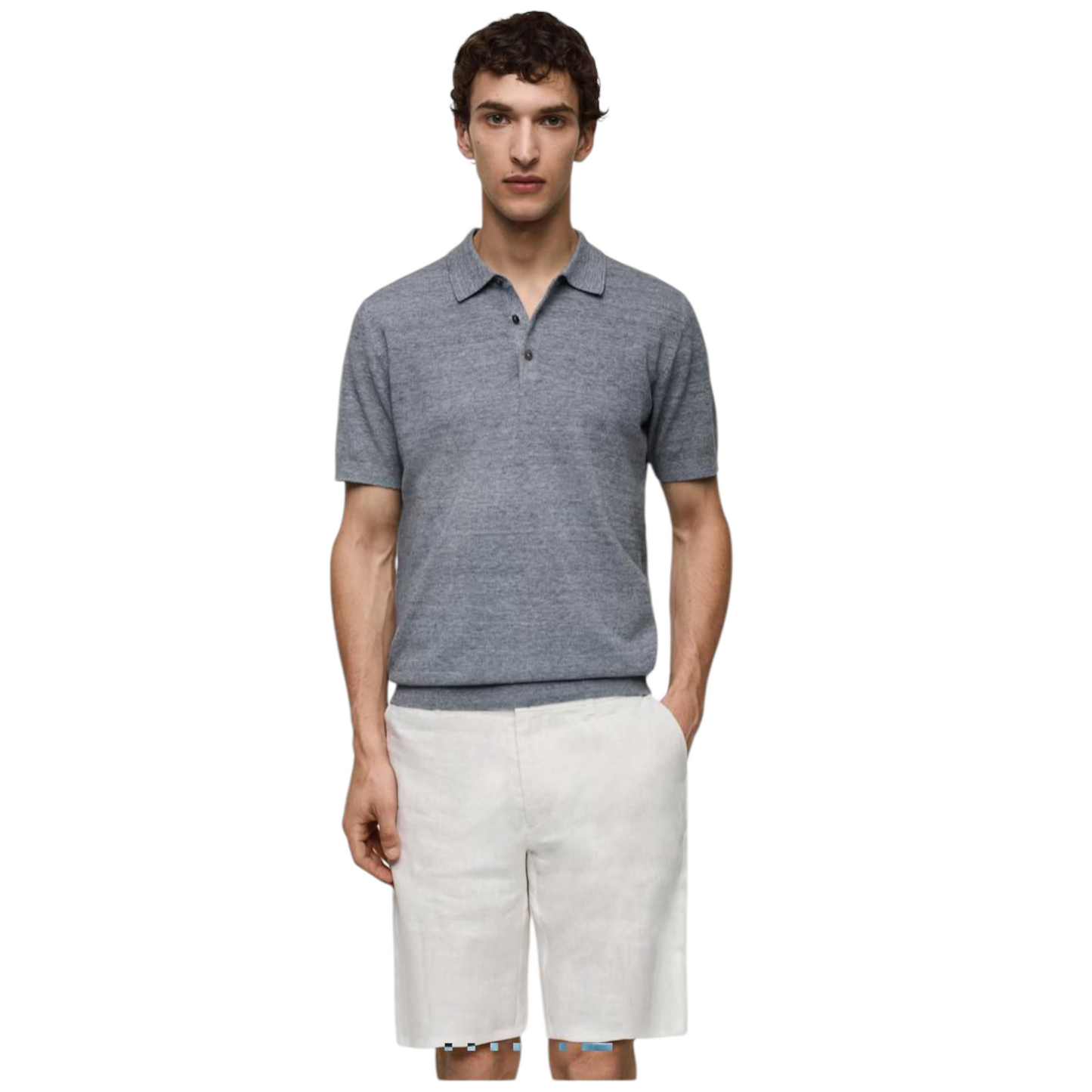 MANGO Structured fine-knit polo shirt