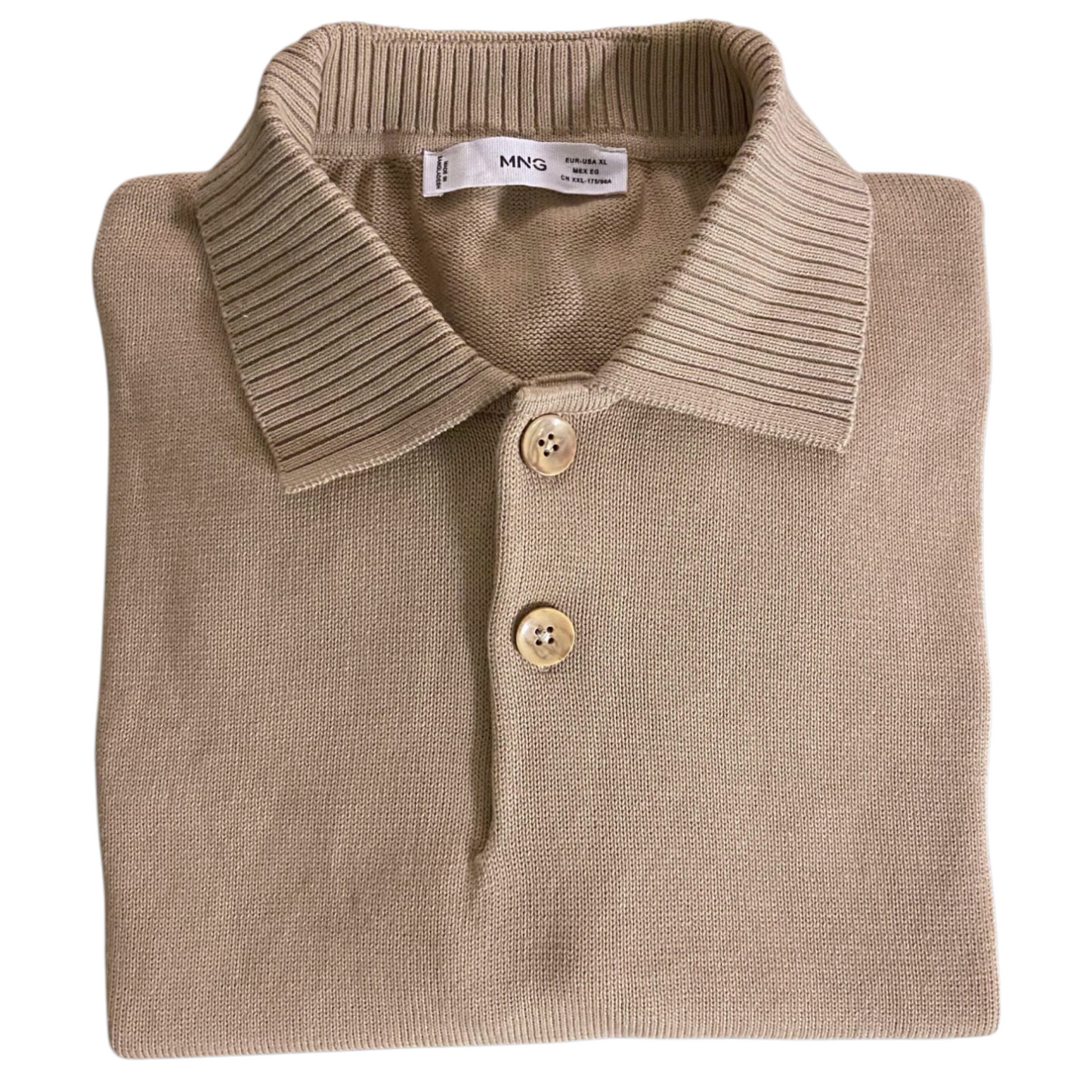 MANGO Structured fine-knit polo shirt