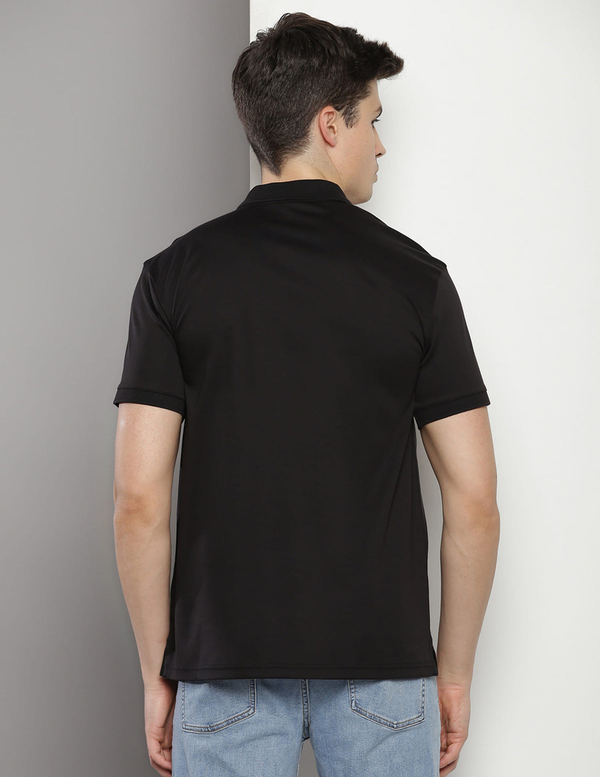 Calvin Klein Black Cotton Regular
Fit Polo T-Shirt