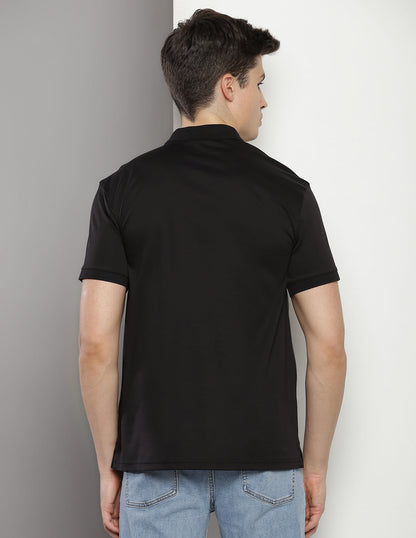 Calvin Klein Black Cotton Regular
Fit Polo T-Shirt