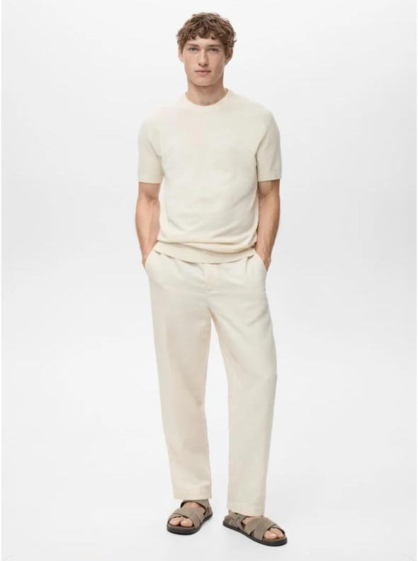 MANGO Knit cotton T-shirt