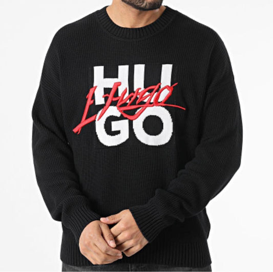HUGO BOSS  relaxed-fit sweater with double logo