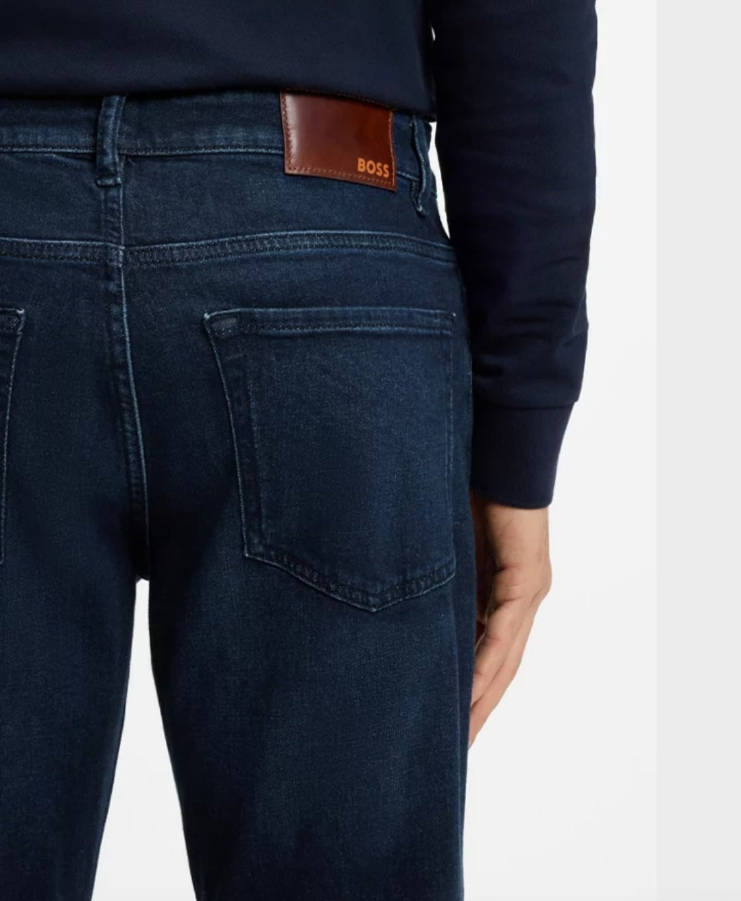 BOSS Maine regular-fit jeans in blue comfort-stretch denim