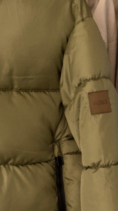 BOSS Water Repellent Hooded Puffer Jacket Men's Logo Patch