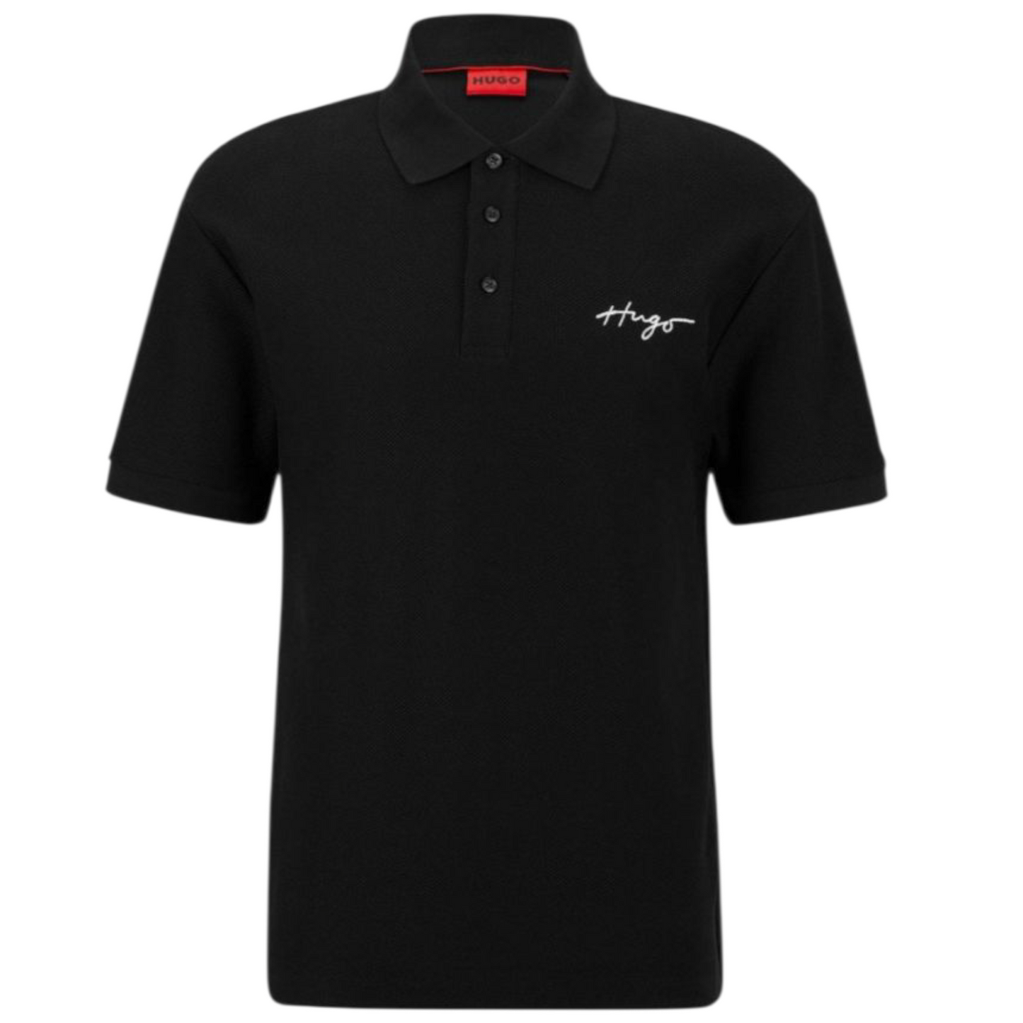 HUGO BOSS REGULAR FIT POLOS IN COTTON - DAIPO | BLACK
