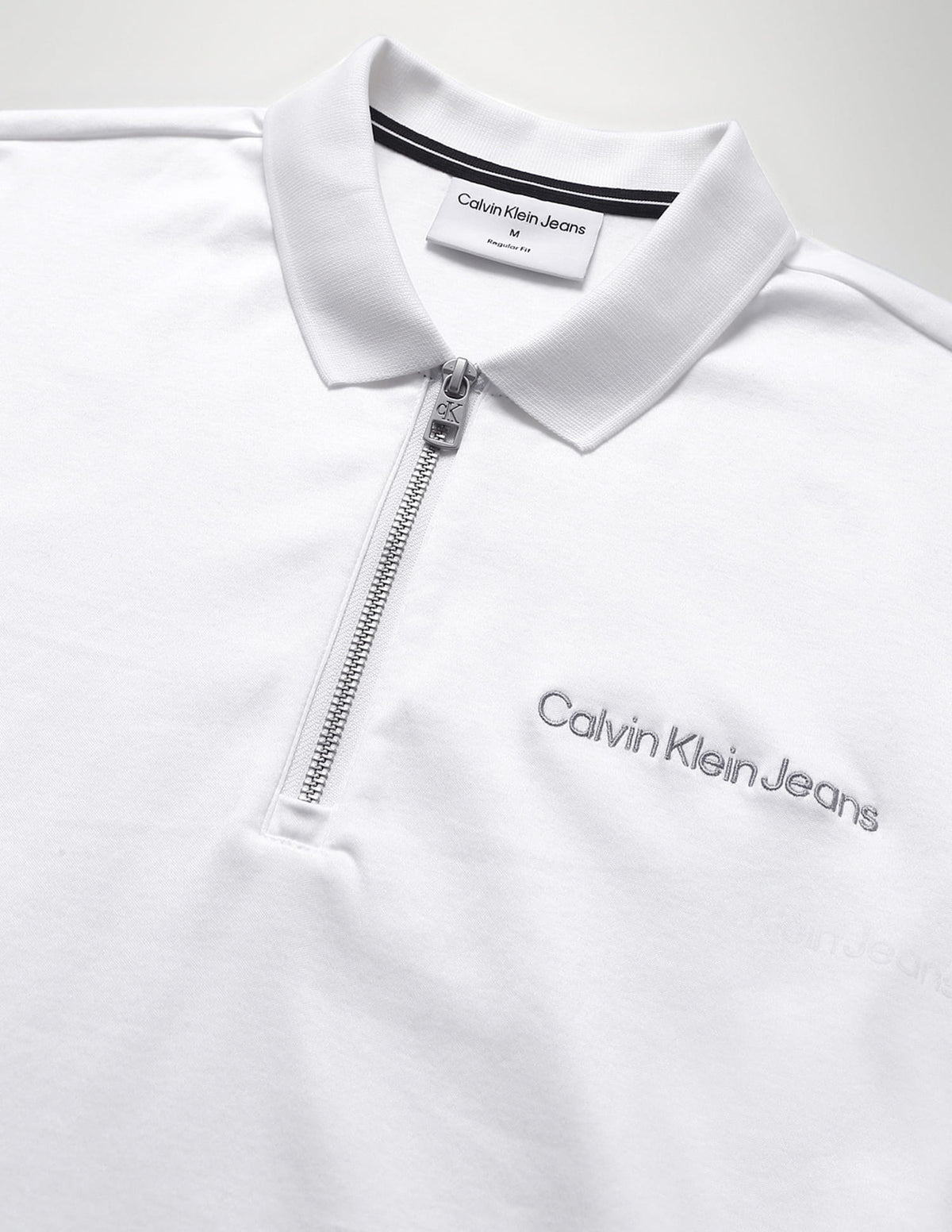 Calvin Klein White Cotton Regular
Fit Polo T-Shirt