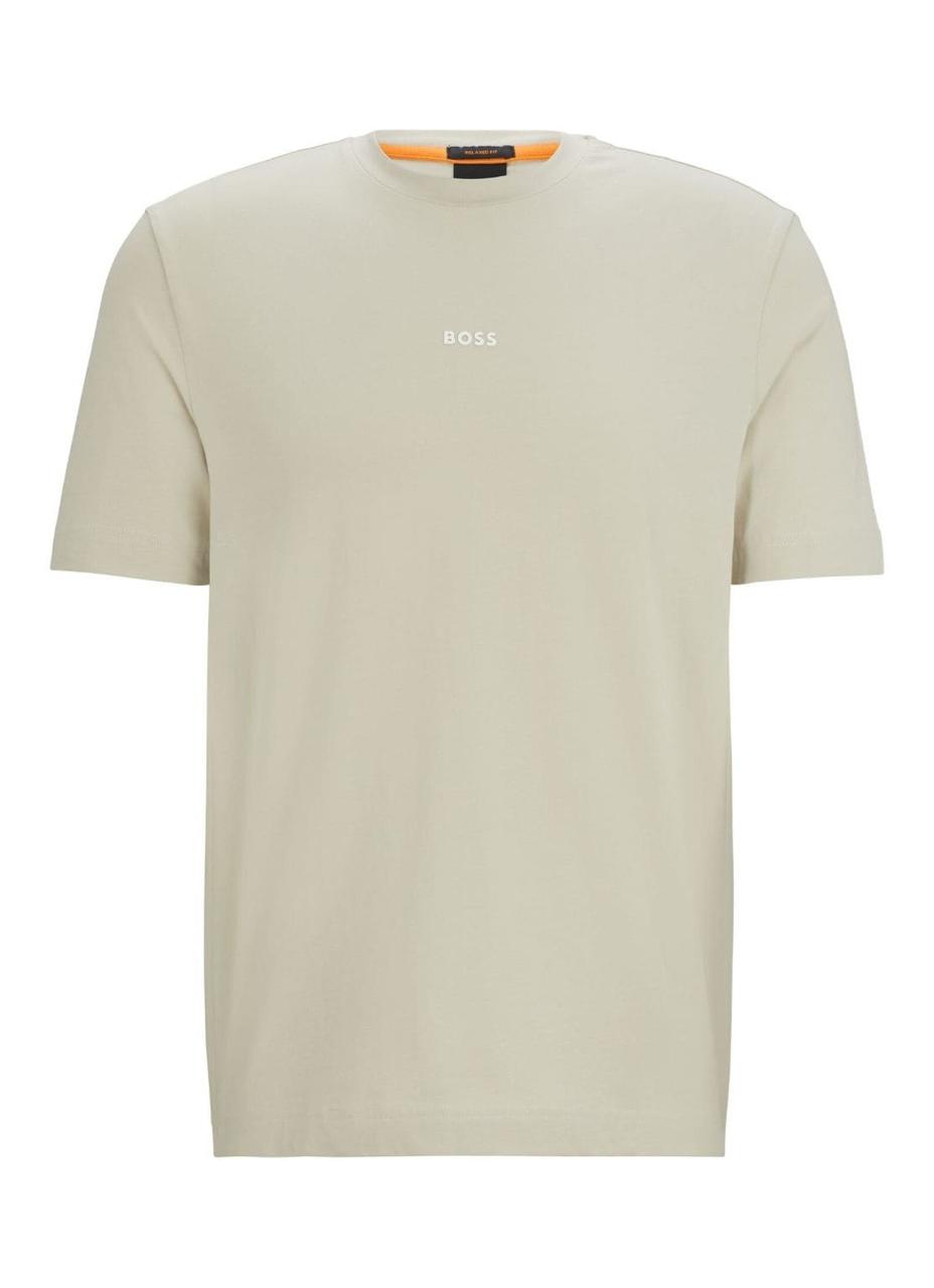BOSS Stretch-cotton T-shirt with logo detail