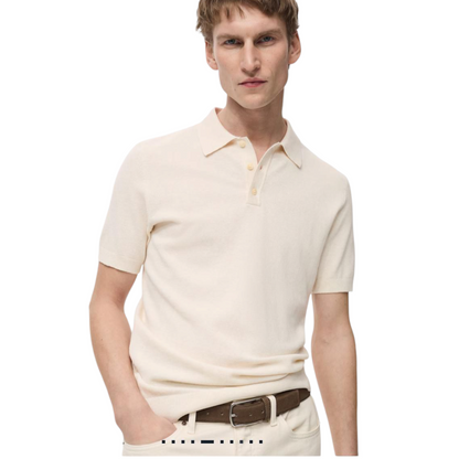 MANGO Structured fine-knit polo shirt