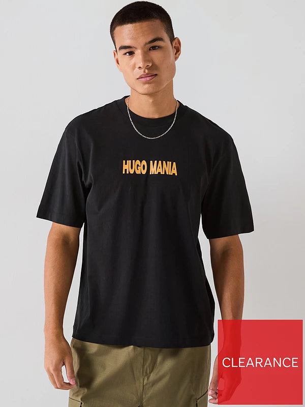 HUGO
Blue Nedix Relaxed Fit Blue Mania T-shirt - Black