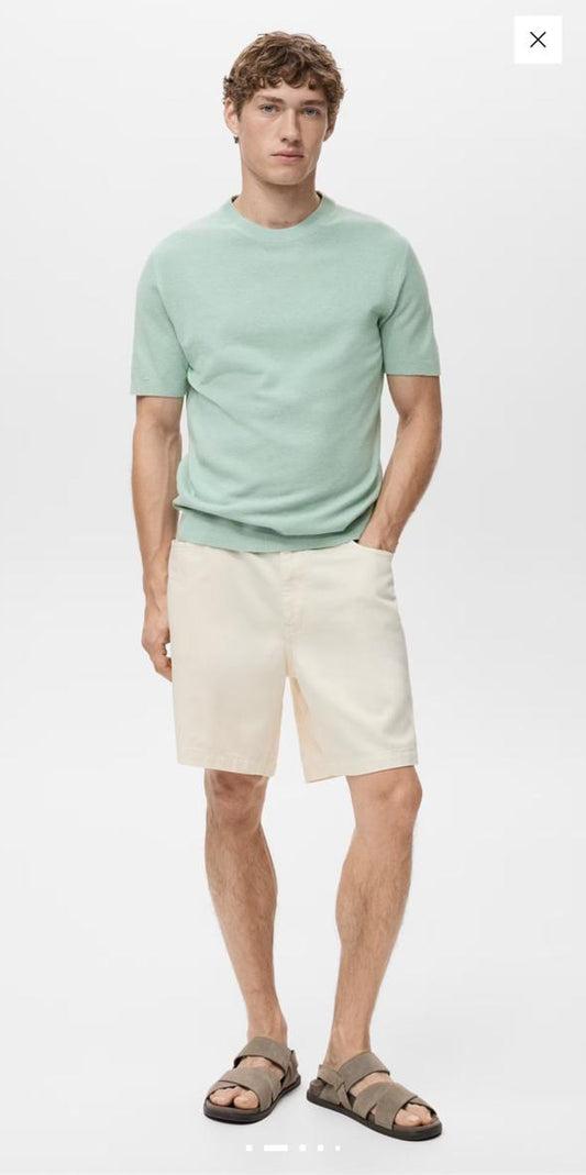 MANGO Knit cotton T-shirt