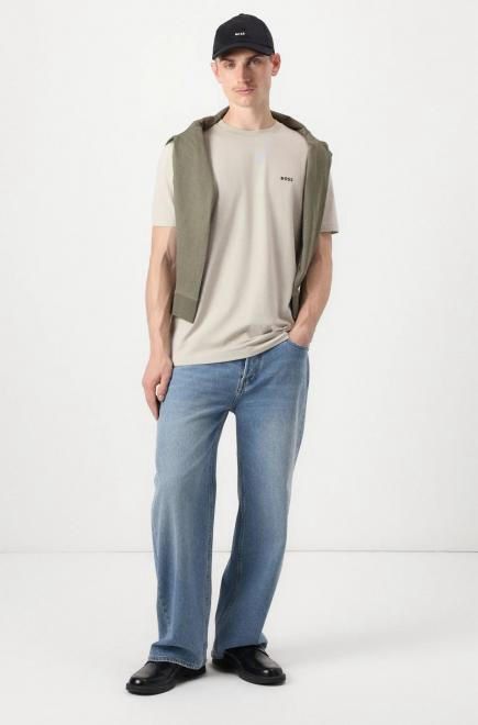 BOSS Stretch-cotton T-shirt with logo detail