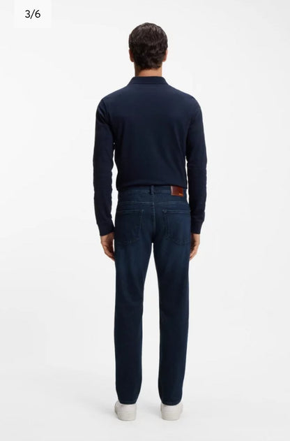 BOSS Maine regular-fit jeans in blue comfort-stretch denim