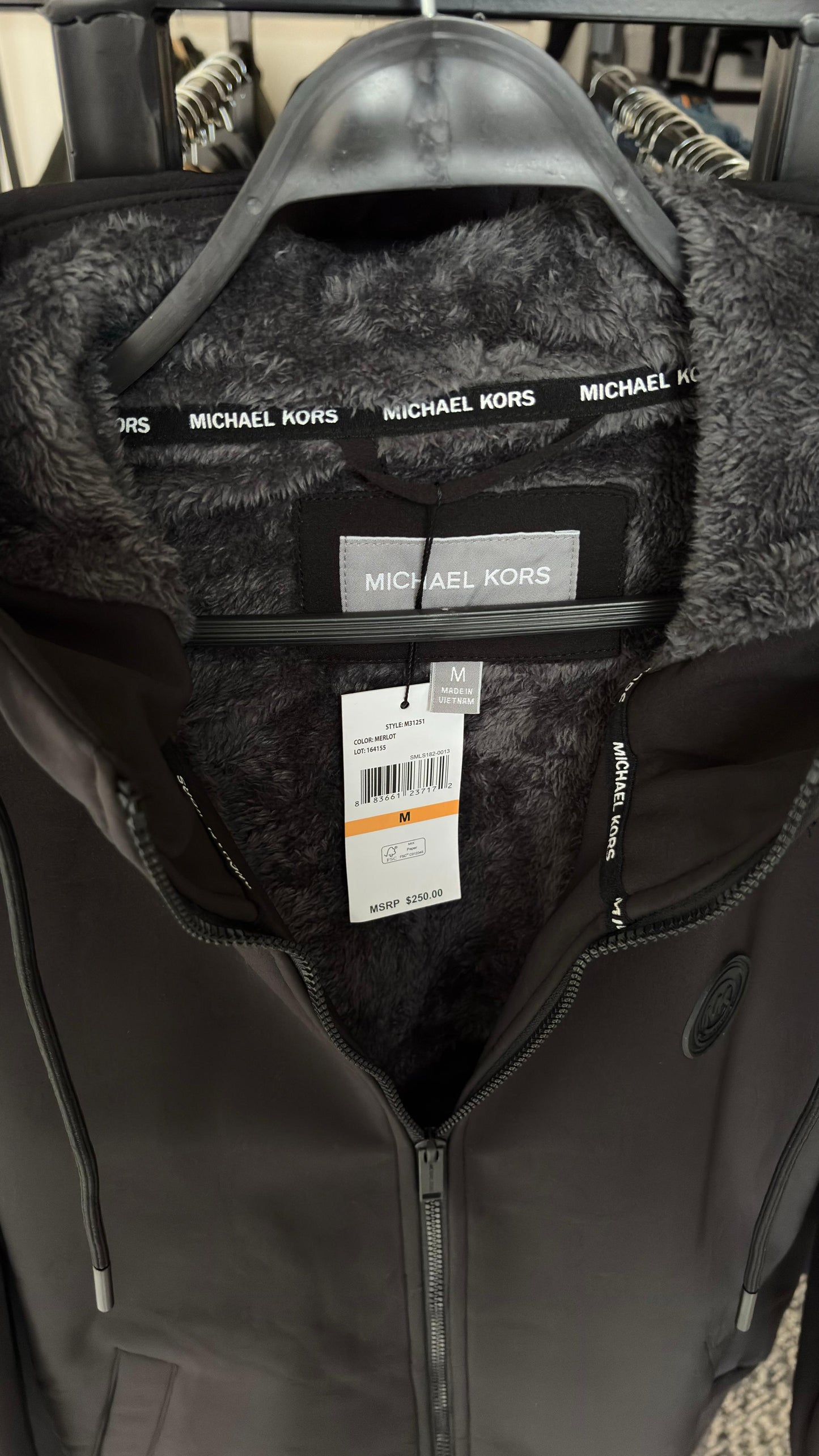 Michael Kors
Men Brand Logo Hooded Parka Jacket, Black