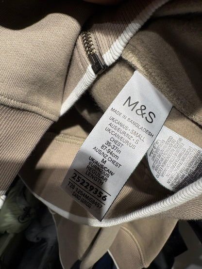 Marks & Spencer Cotton Rich Zip Up Funnel Neck Jacket