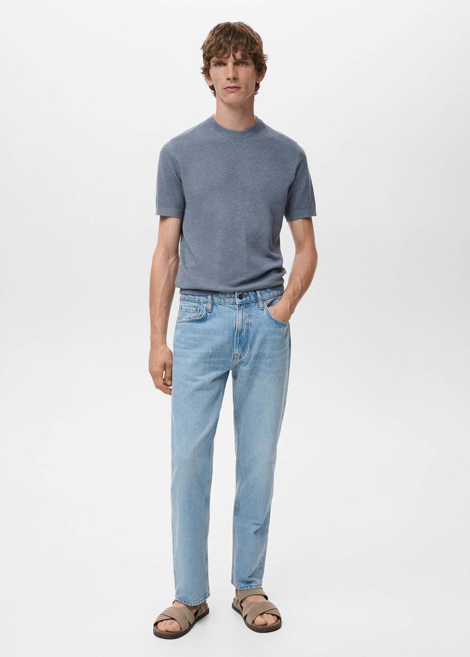 MANGO Knit cotton T-shirt