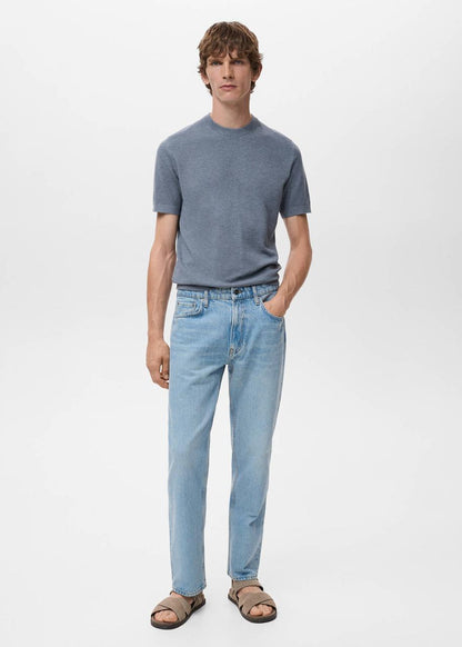 MANGO Knit cotton T-shirt