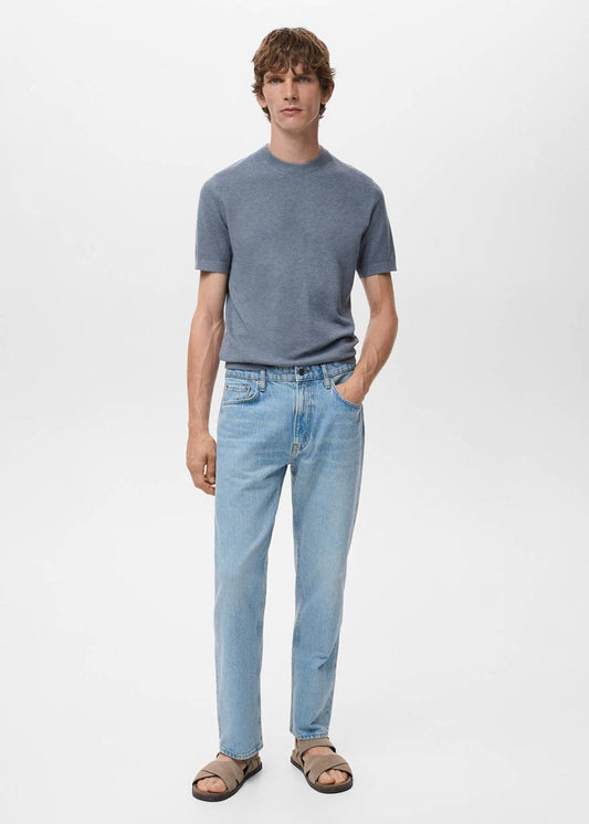MANGO Knit cotton T-shirt