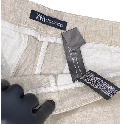 ZARA Regular fit pants made of linen fabric