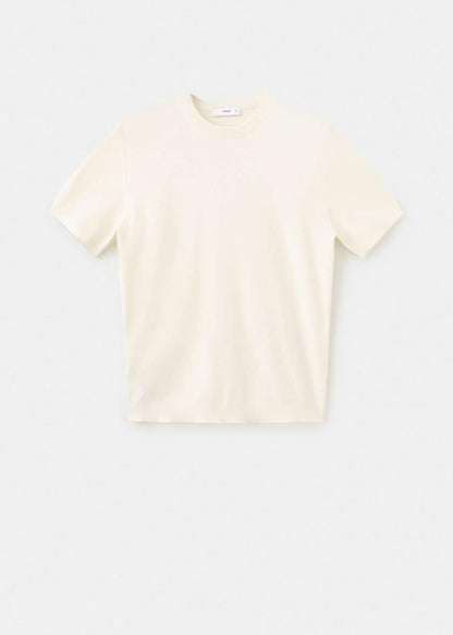 MANGO Knit cotton T-shirt