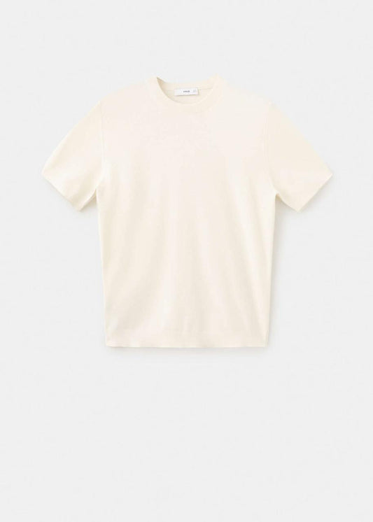 MANGO Knit cotton T-shirt